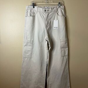 Kensie Cream Wide Leg Jeans